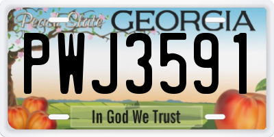 GA license plate PWJ3591