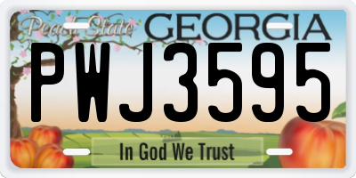 GA license plate PWJ3595