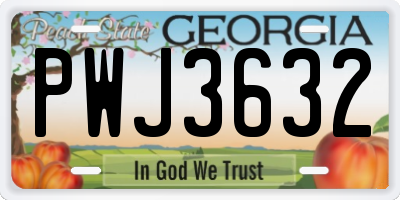 GA license plate PWJ3632