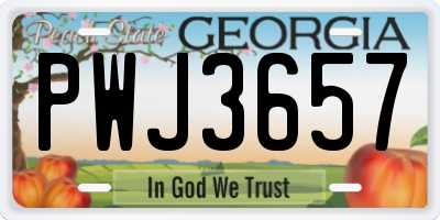 GA license plate PWJ3657