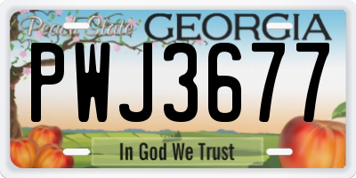 GA license plate PWJ3677