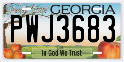 GA license plate PWJ3683