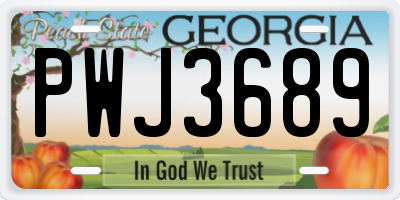 GA license plate PWJ3689
