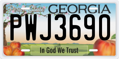 GA license plate PWJ3690