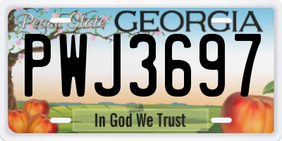 GA license plate PWJ3697