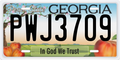 GA license plate PWJ3709