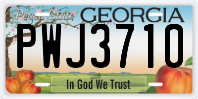 GA license plate PWJ3710