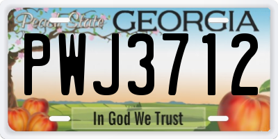 GA license plate PWJ3712