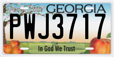 GA license plate PWJ3717