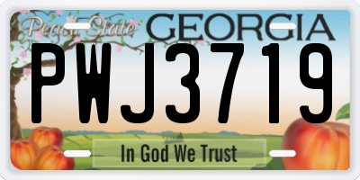 GA license plate PWJ3719