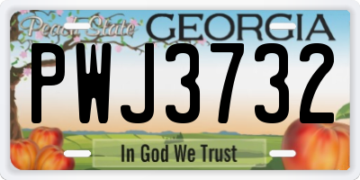 GA license plate PWJ3732