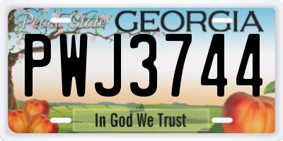 GA license plate PWJ3744