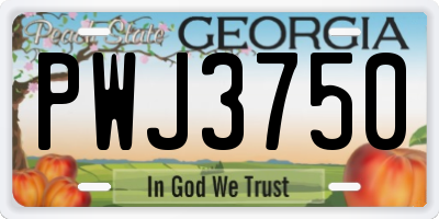GA license plate PWJ3750