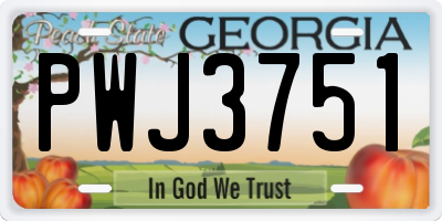 GA license plate PWJ3751