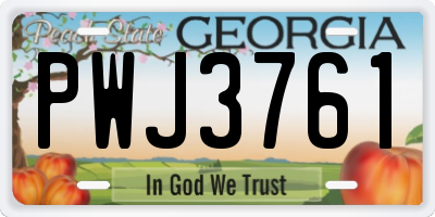 GA license plate PWJ3761