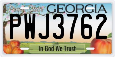 GA license plate PWJ3762