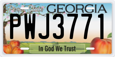 GA license plate PWJ3771
