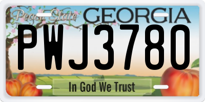 GA license plate PWJ3780