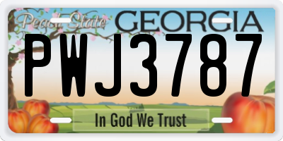 GA license plate PWJ3787