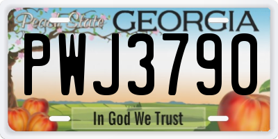 GA license plate PWJ3790