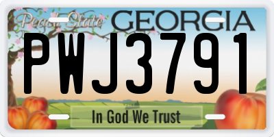 GA license plate PWJ3791