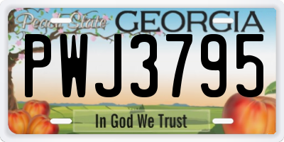 GA license plate PWJ3795