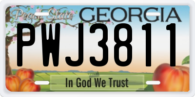GA license plate PWJ3811