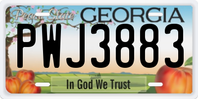 GA license plate PWJ3883