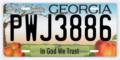 GA license plate PWJ3886