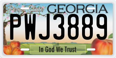 GA license plate PWJ3889