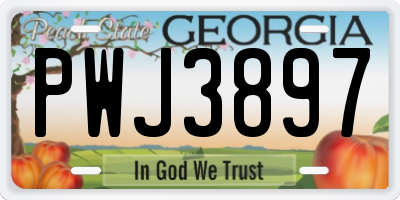 GA license plate PWJ3897