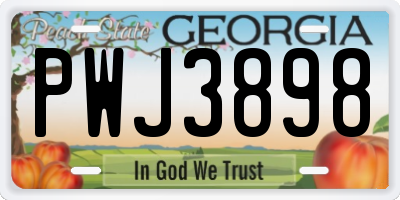 GA license plate PWJ3898