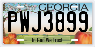 GA license plate PWJ3899