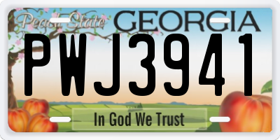 GA license plate PWJ3941