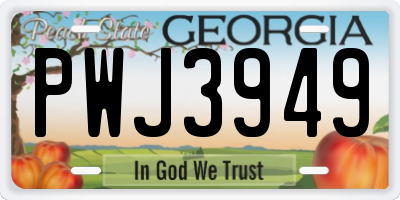 GA license plate PWJ3949