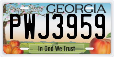 GA license plate PWJ3959