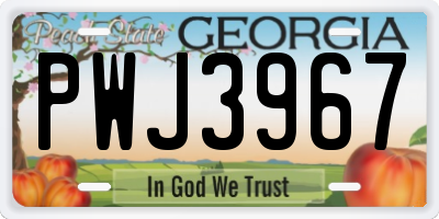GA license plate PWJ3967