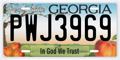 GA license plate PWJ3969