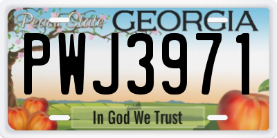 GA license plate PWJ3971
