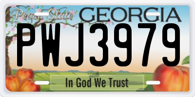 GA license plate PWJ3979