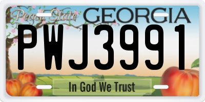 GA license plate PWJ3991