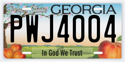 GA license plate PWJ4004