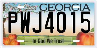 GA license plate PWJ4015