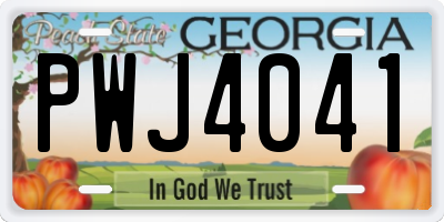 GA license plate PWJ4041