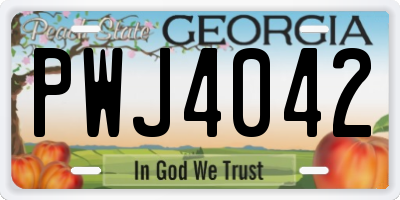 GA license plate PWJ4042