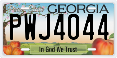 GA license plate PWJ4044