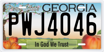 GA license plate PWJ4046