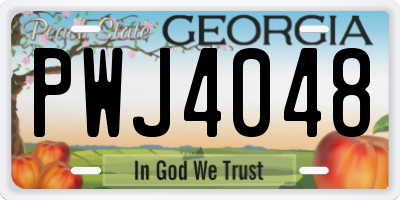 GA license plate PWJ4048