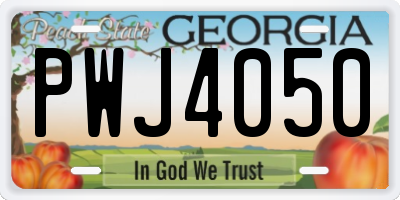GA license plate PWJ4050