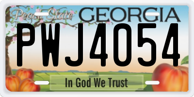 GA license plate PWJ4054